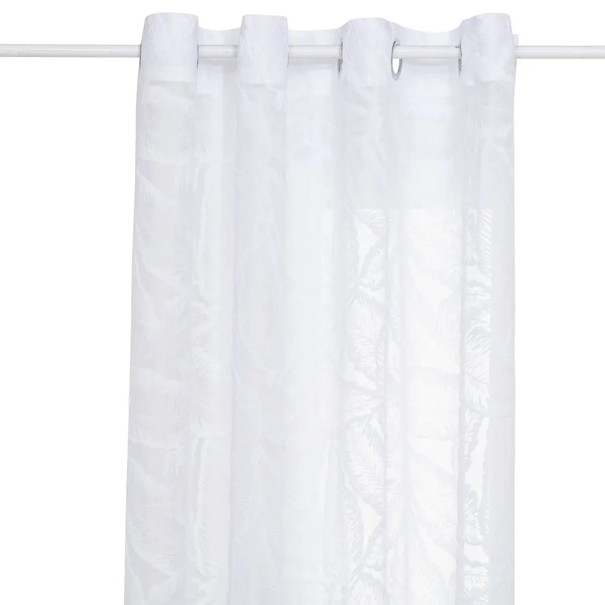 Voilage motif feuilles "Lazi" blanc 140x240cm