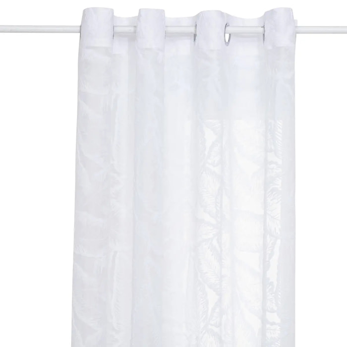 Voilage motif feuilles "Lazi" blanc 140x240cm