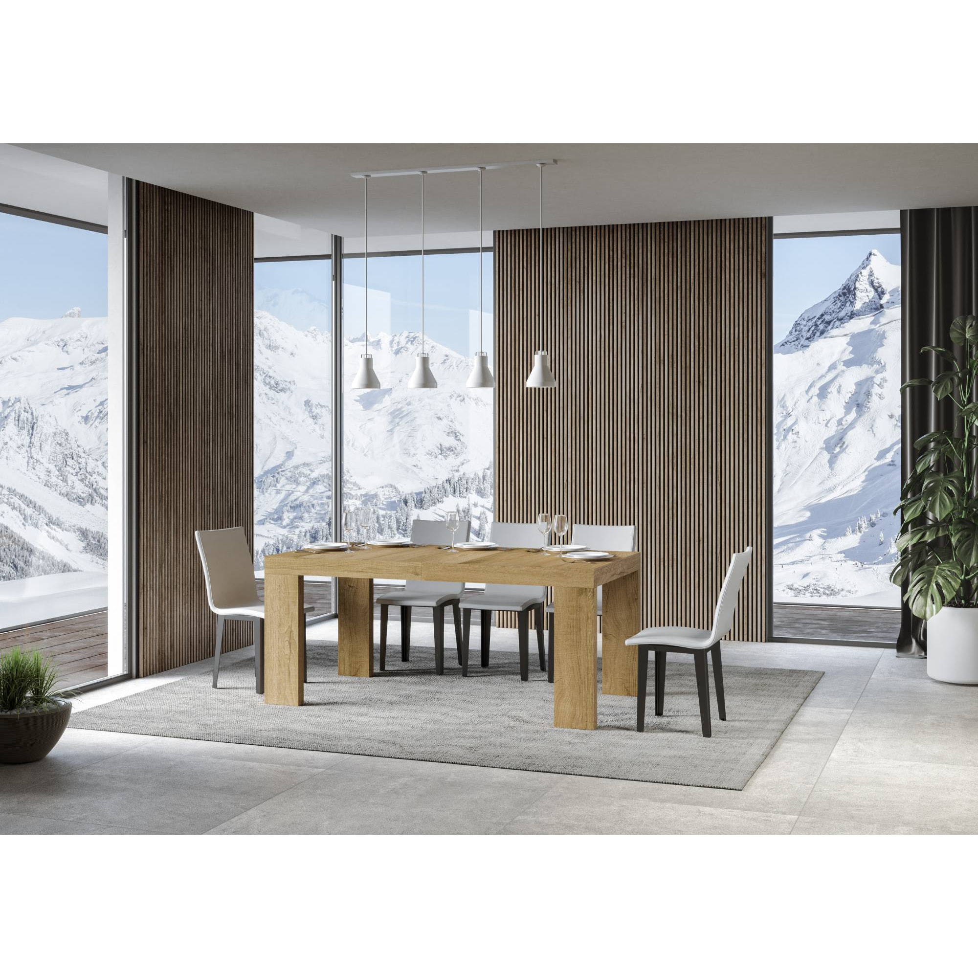 Tavolo allungabile 90x200/460 cm Roxell quercia natura