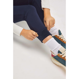 Leggings termici da bambina in pile blu navy