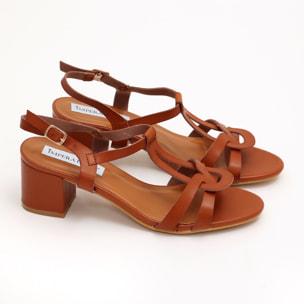 Sandali in simil pelle con tacco comodo