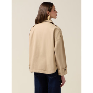 Oltre - Trench corto in cotone - Beige