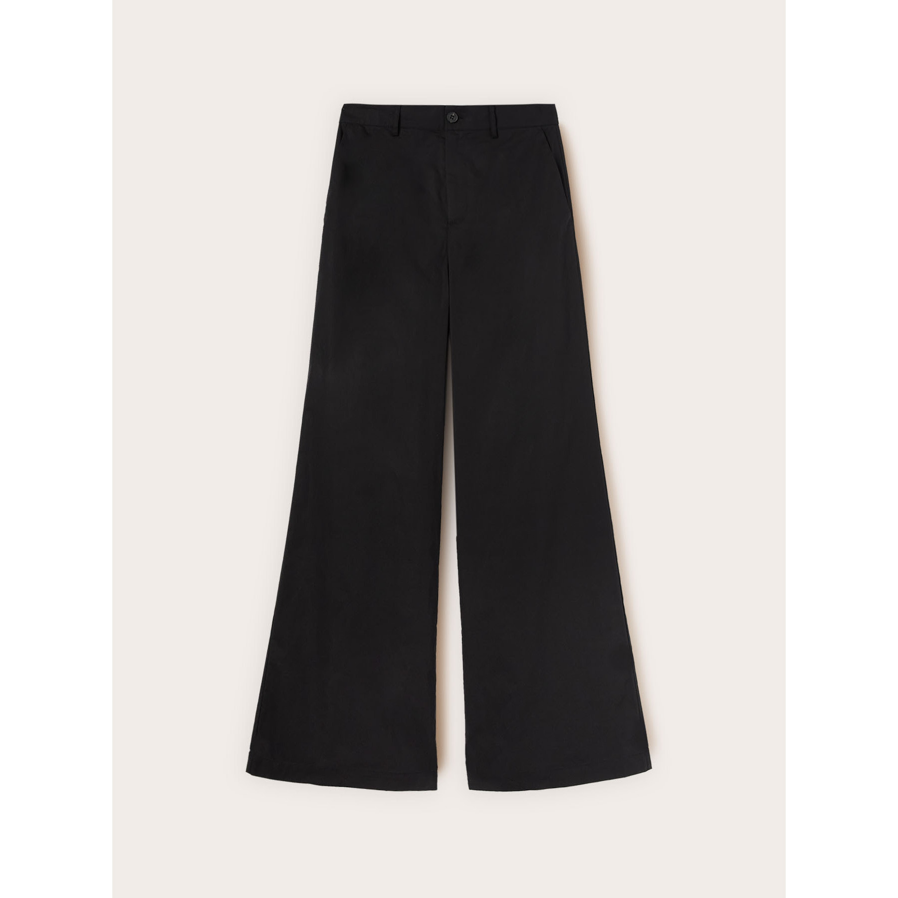 Motivi - Pantaloni palazzo in popeline di cotone - Nero