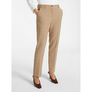 Elena Mirò - Pantaloni dritti checks - Beige