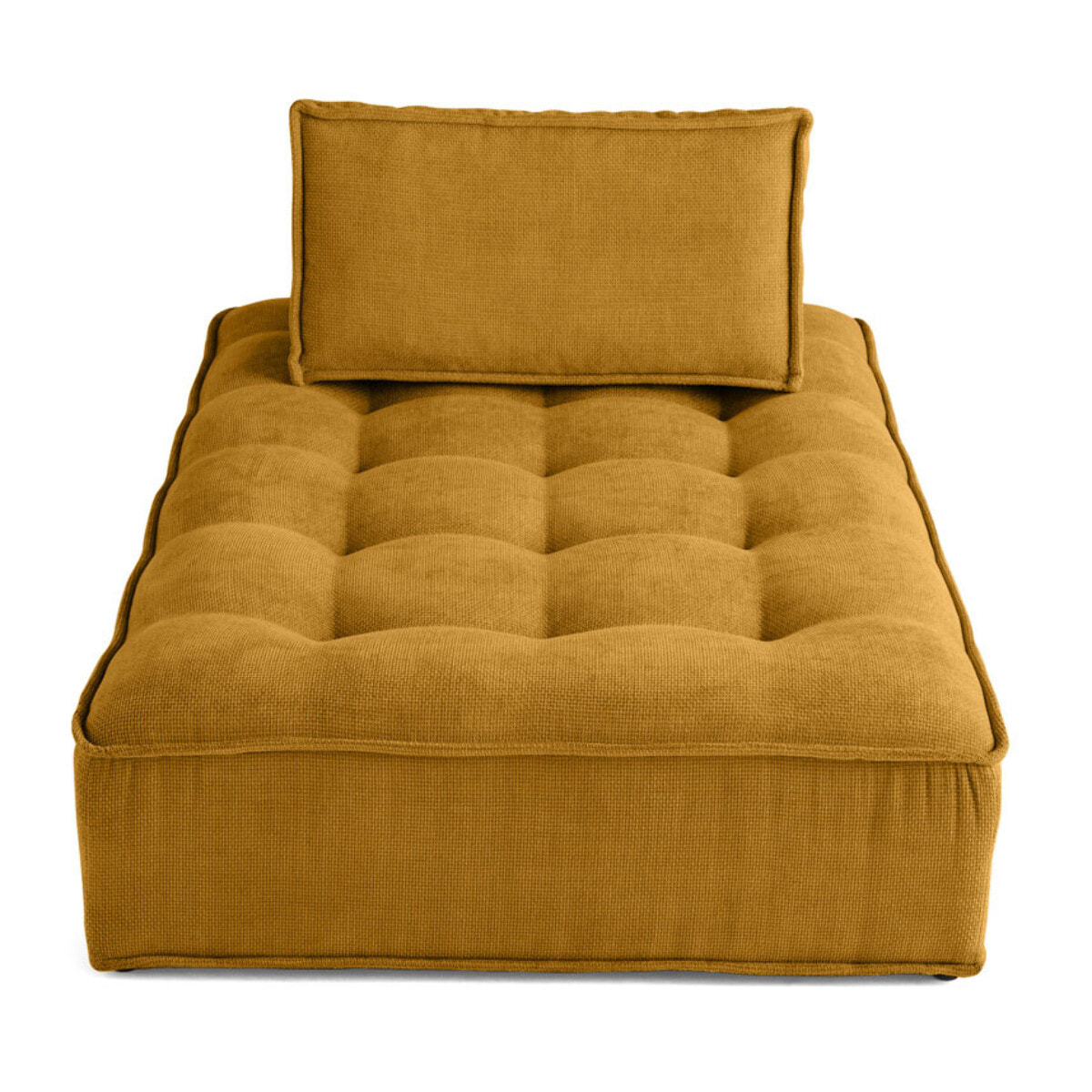 Marisol - module d'assise méridienne - velours texturé - Jaune