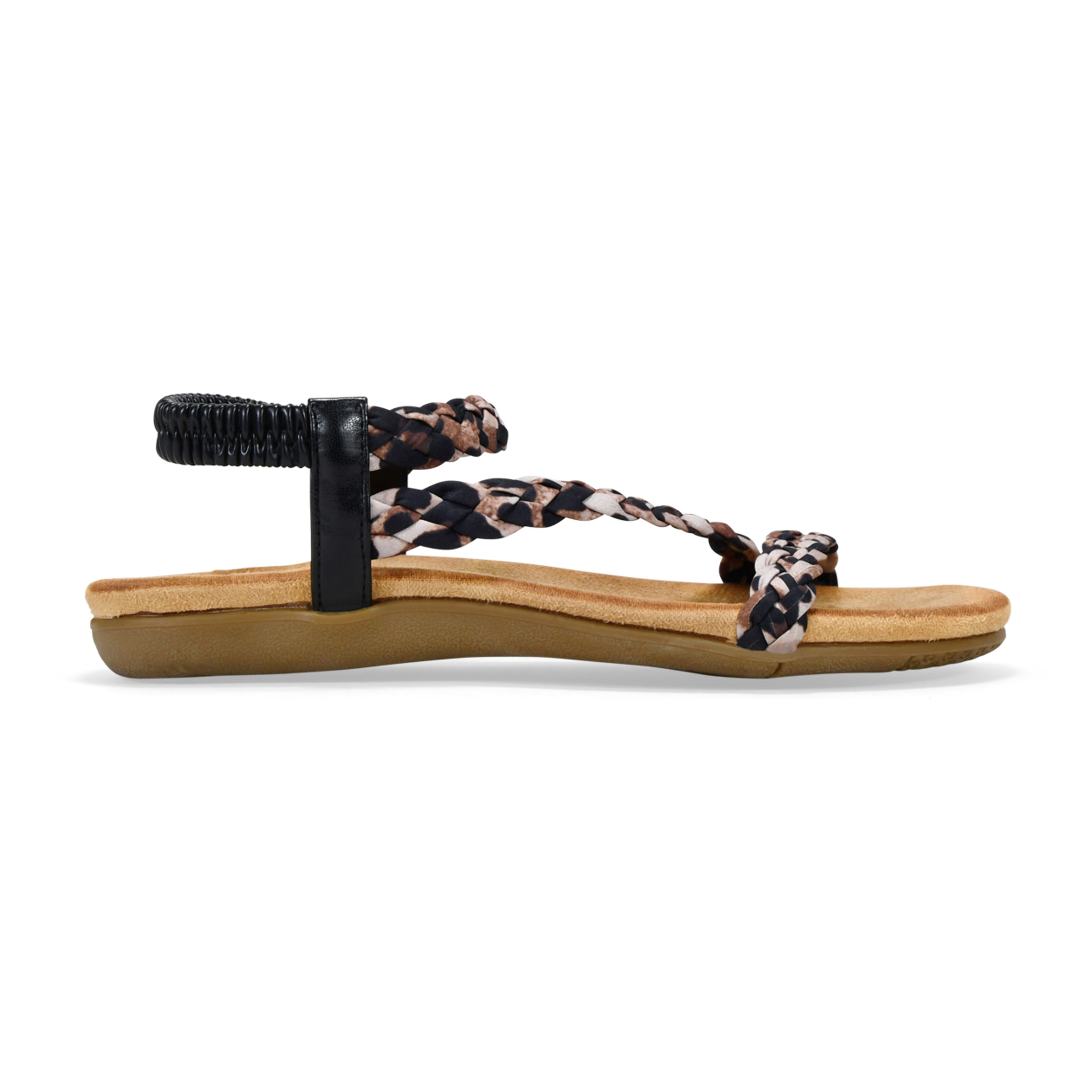 Sandalias trenzadas de leopardo