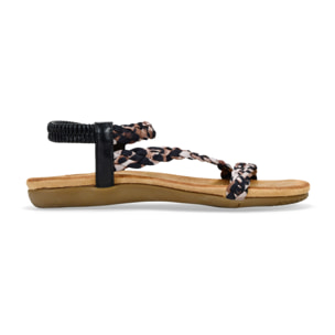 Sandalias trenzadas de leopardo