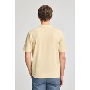 Camiseta color marfil de algodón y lino con bordado Rigby Go