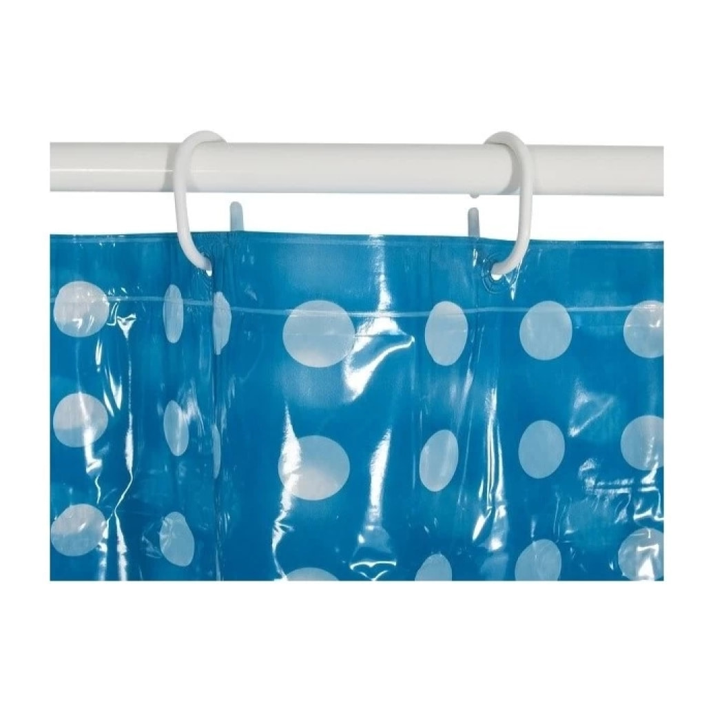 Rideau de douche PVC 180x200cm Bleu Marine - Anneaux inclus MSV