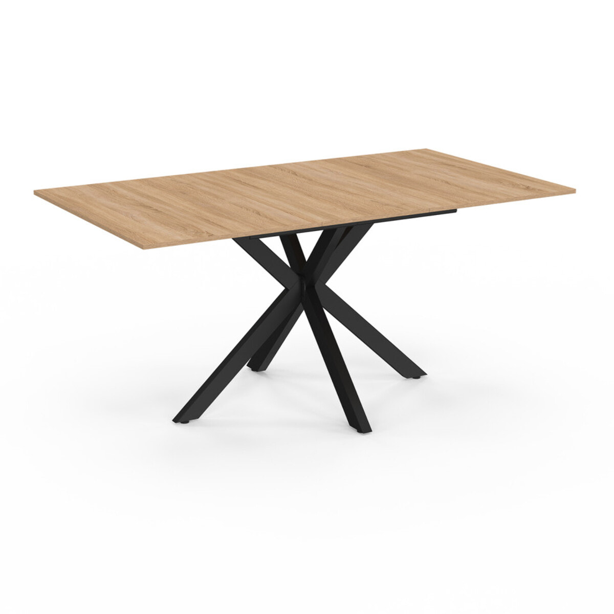 Table à manger extensible Spider 120-160cm bois et noir