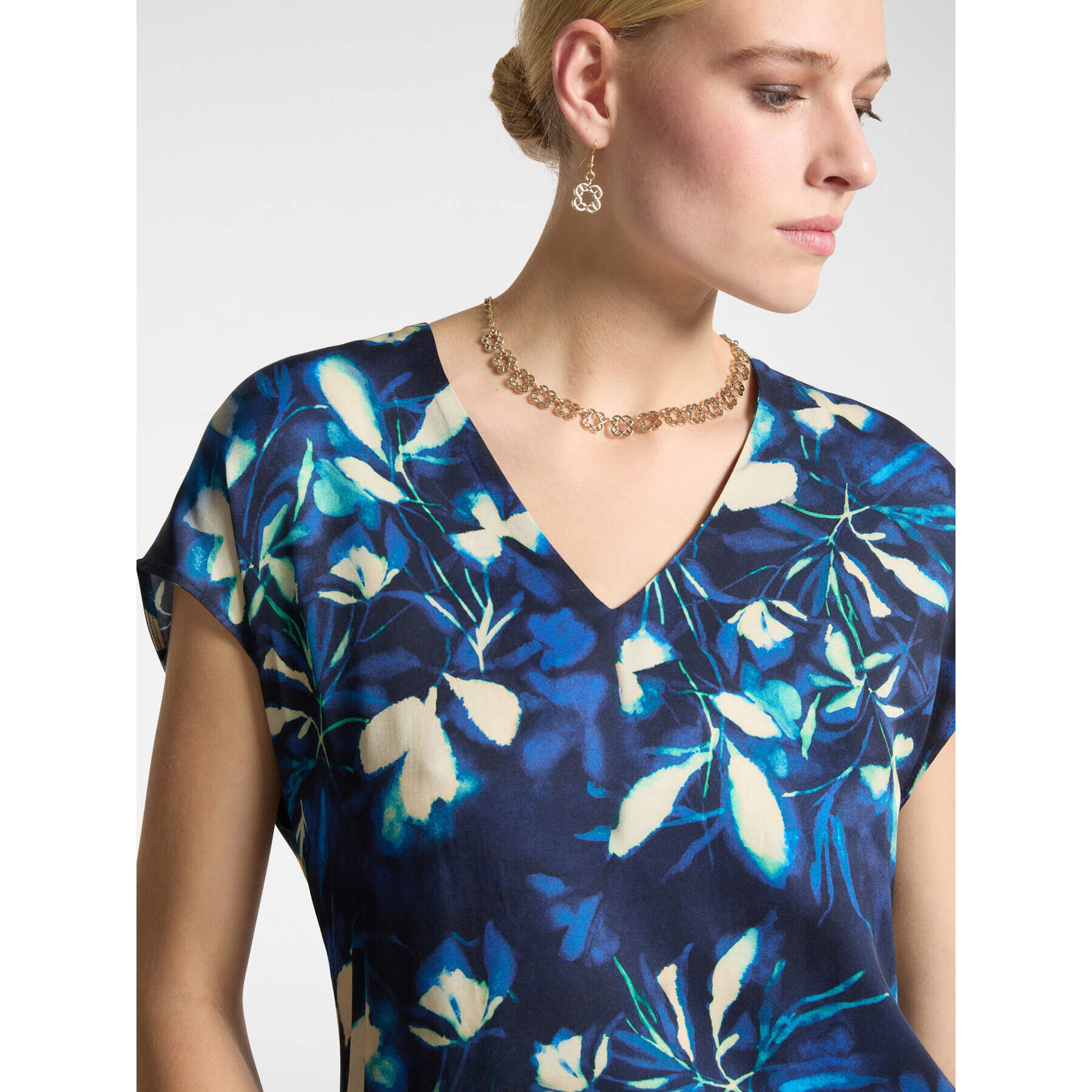 Elena Mirò - Top floreale in viscosa - Blu
