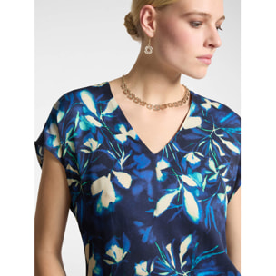 Elena Mirò - Top floreale in viscosa - Blu