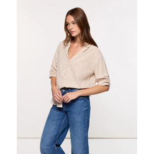 Camisa Manga Larga Beige - Astromi