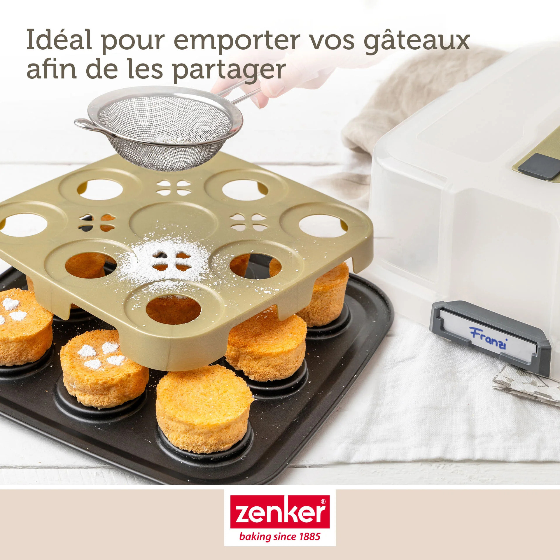 Moule à gâteaux individuels 9 empreintes avec couvercle 29 x 29 cm Zenker Bake Click and Go