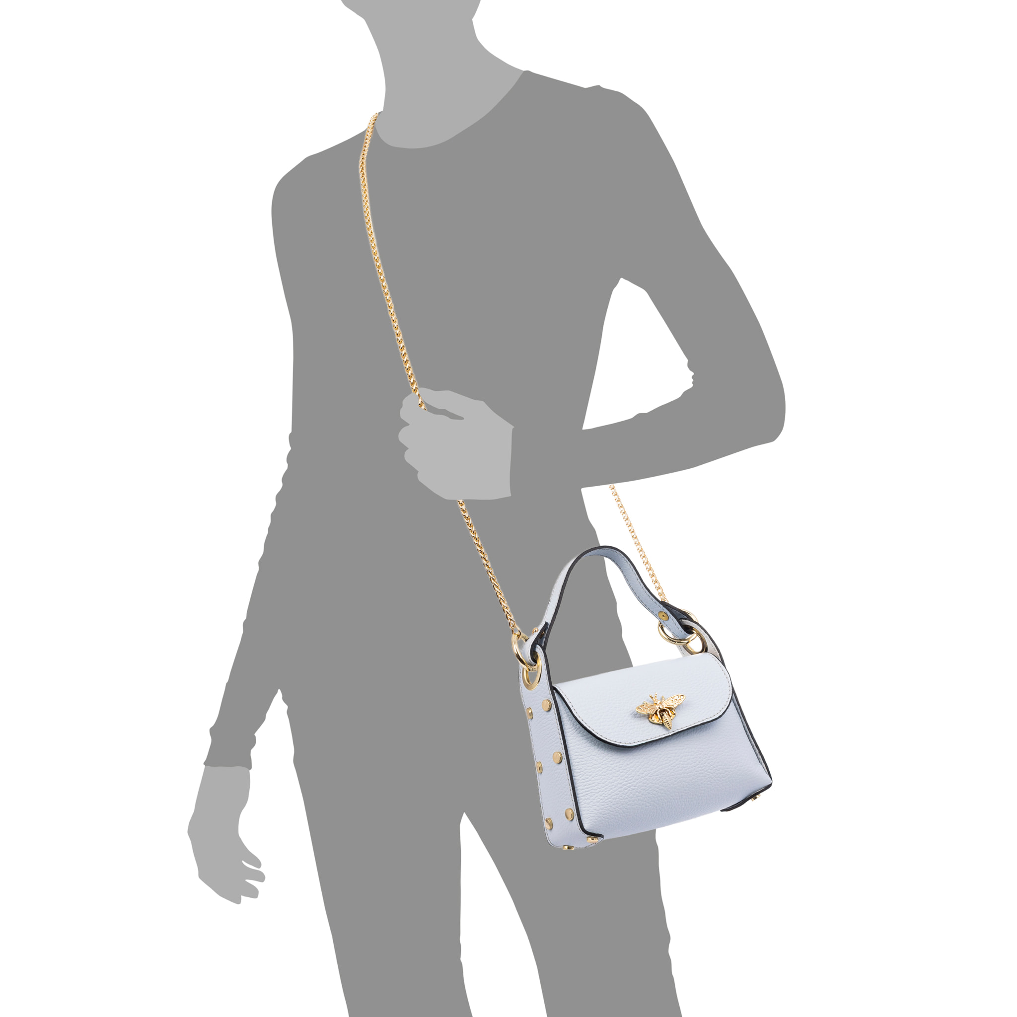 Aquileia bolso de mano mujer. Piel auténtica acabado Dollaro.