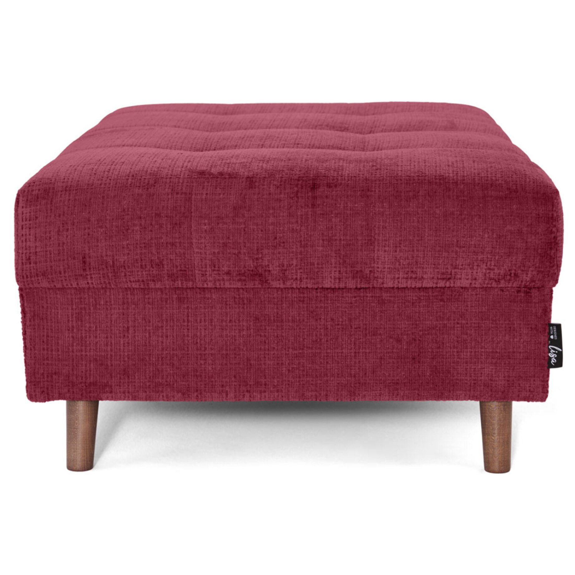 Rune - pouf en velours texturé - Prune