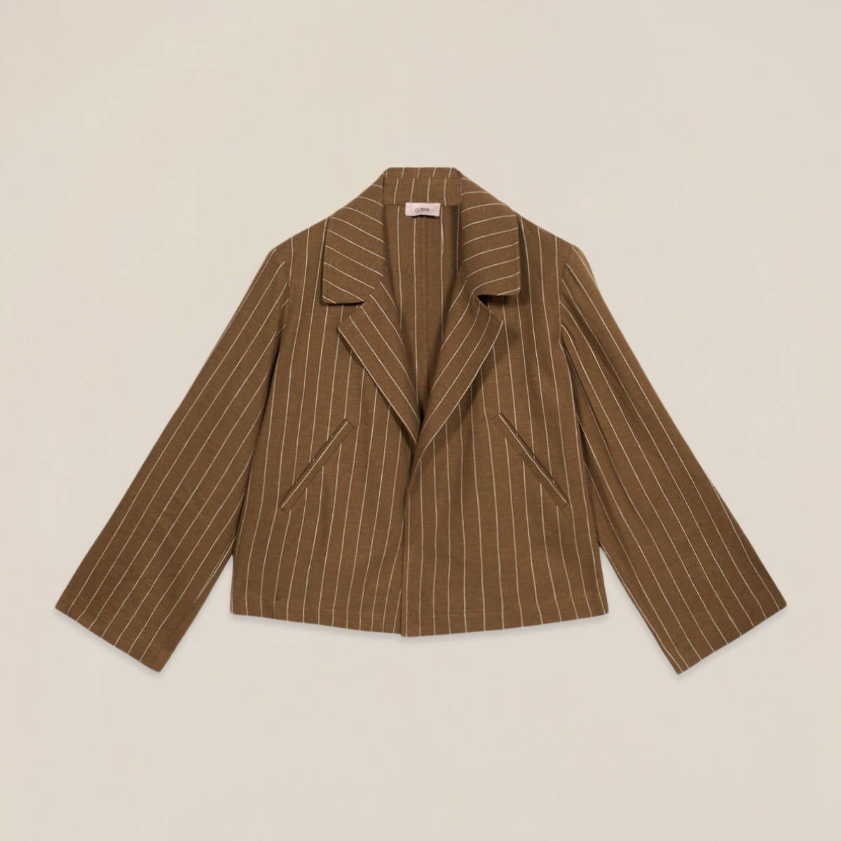 Oltre - Chaqueta desestructurada mezcla de lino - Verde militare