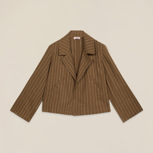 Oltre - Chaqueta desestructurada mezcla de lino - Verde militare