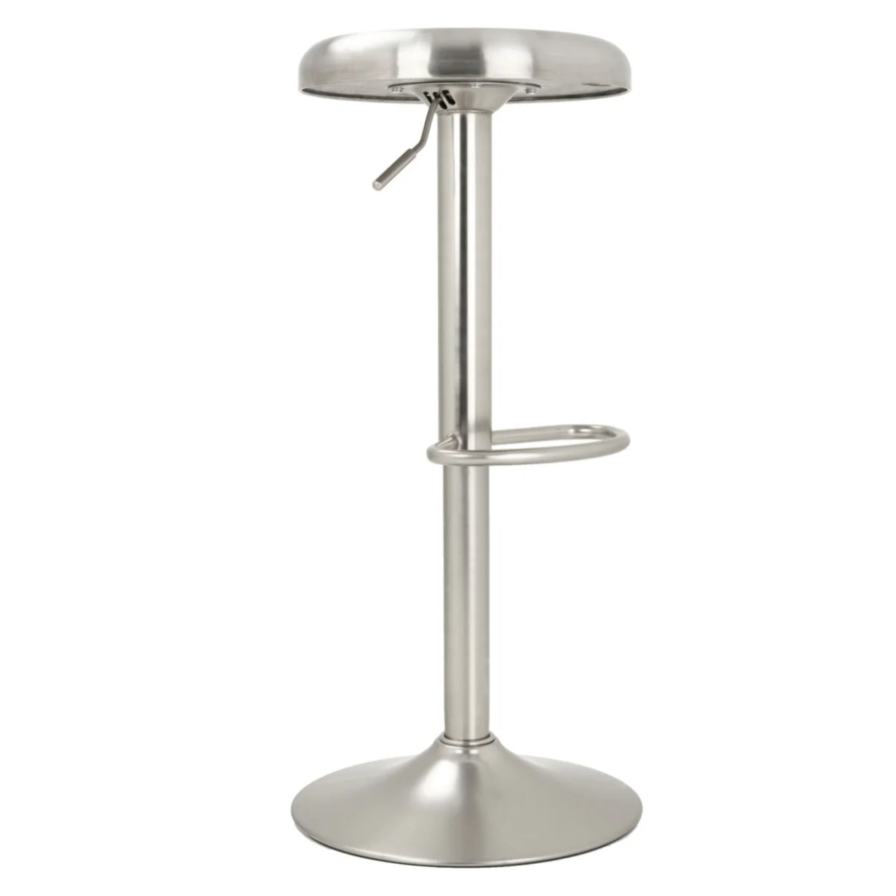Lot de 2 tabourets de bar réglables en métal brossé 60/82 cm - Silver