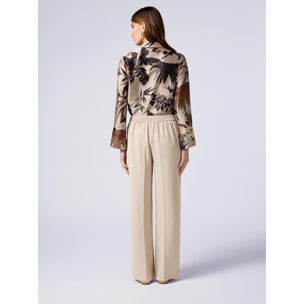 Oltre - Pantaloni palazzo in tessuto fluido - Beige