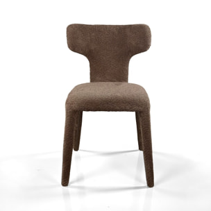 Lot de 2 chaises de salle à manger Tomasucci HERD, en tissu, marron, 60 × 50 × 81 cm