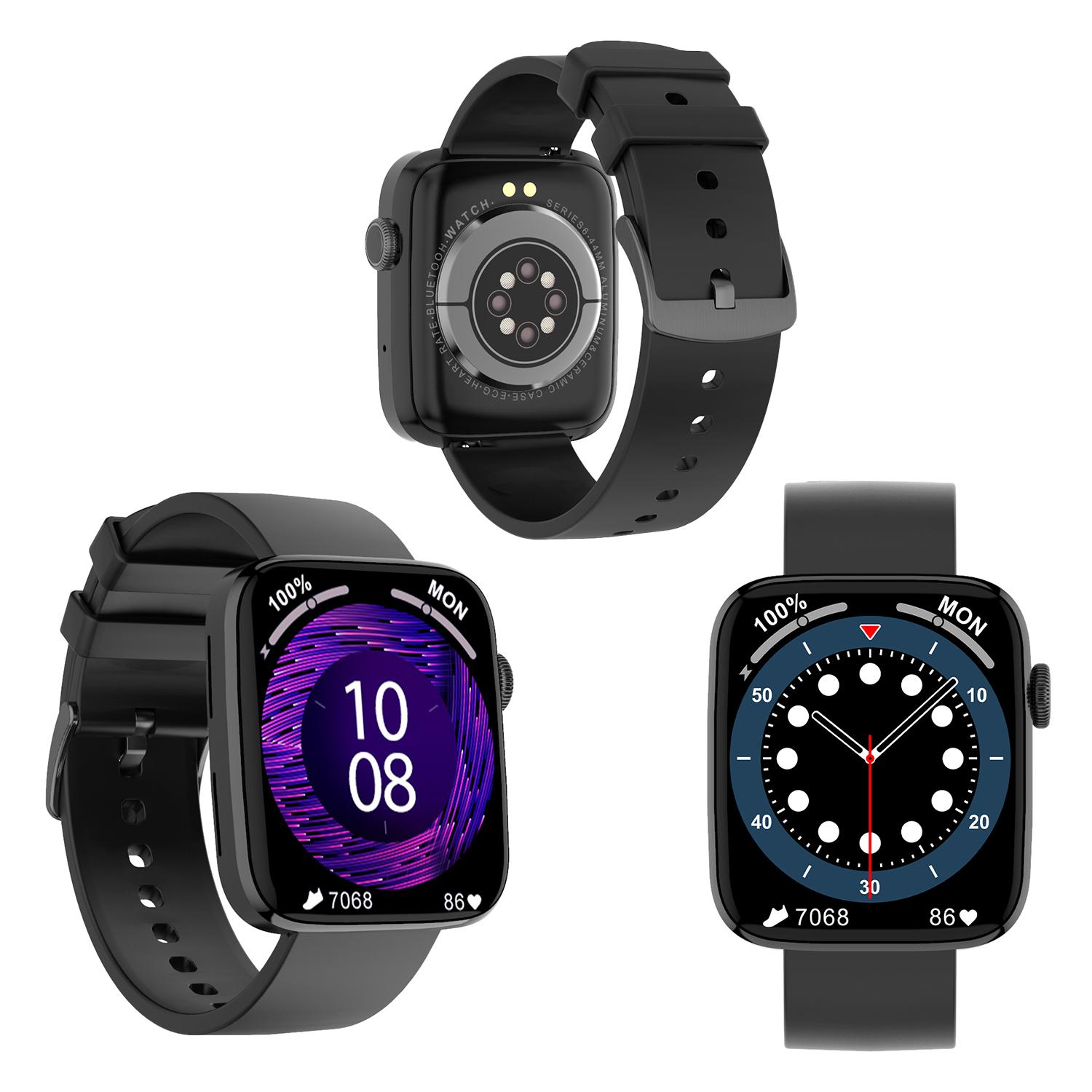 Smartwatch DT1 con corona girevole intelligente, misuratore di pressione sanguigna e O2; 11 modalità multisport. Sfondi personalizzabili.