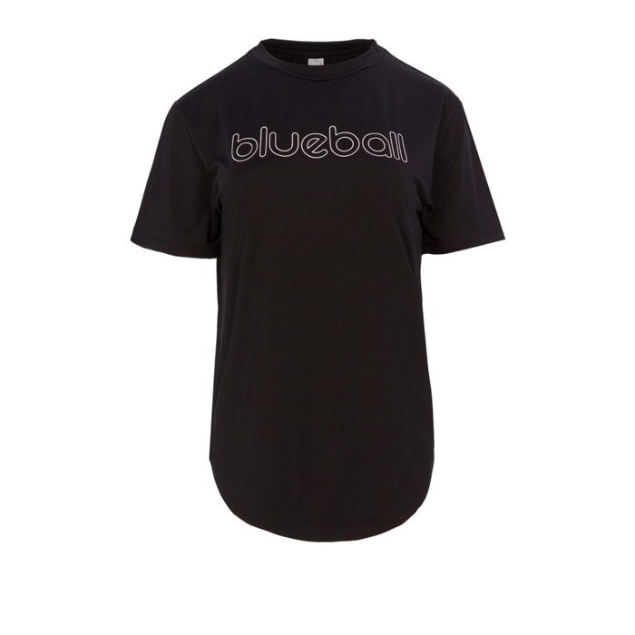 CAMISETA RUNNING PARA MUJER MANGA CORTA BLUEBALL EN NEGRO