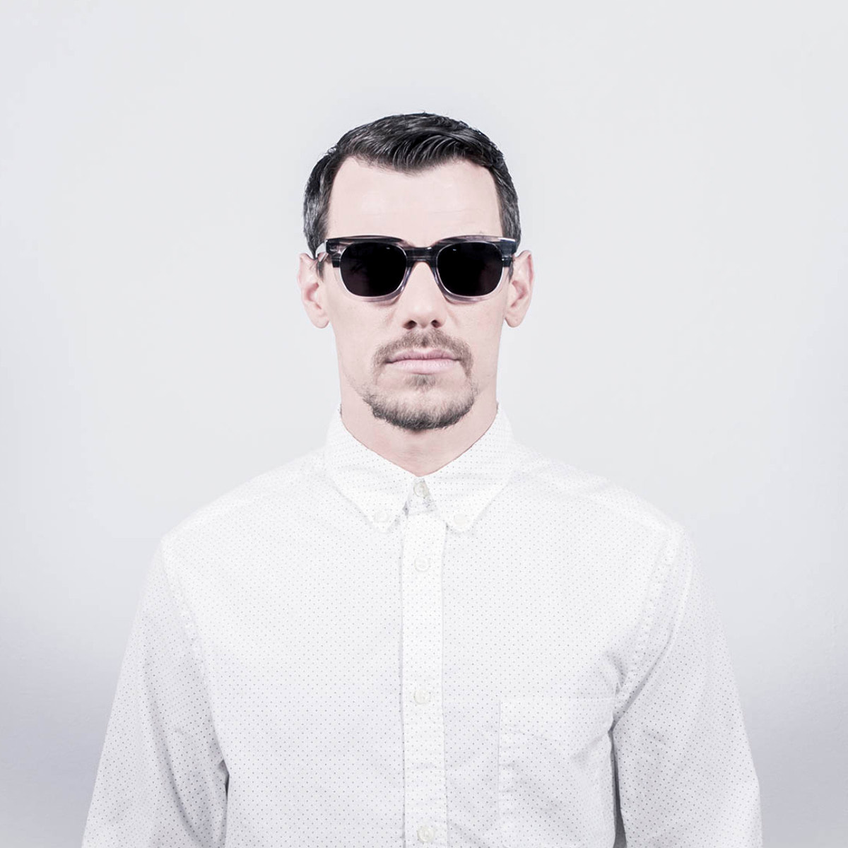 Gafas de sol OCEAN SAN CLEMENTE - Demi negro con detalle blanco transparente / Ahumada