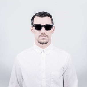 Gafas de sol OCEAN SAN CLEMENTE - Demi negro con detalle blanco transparente / Ahumada