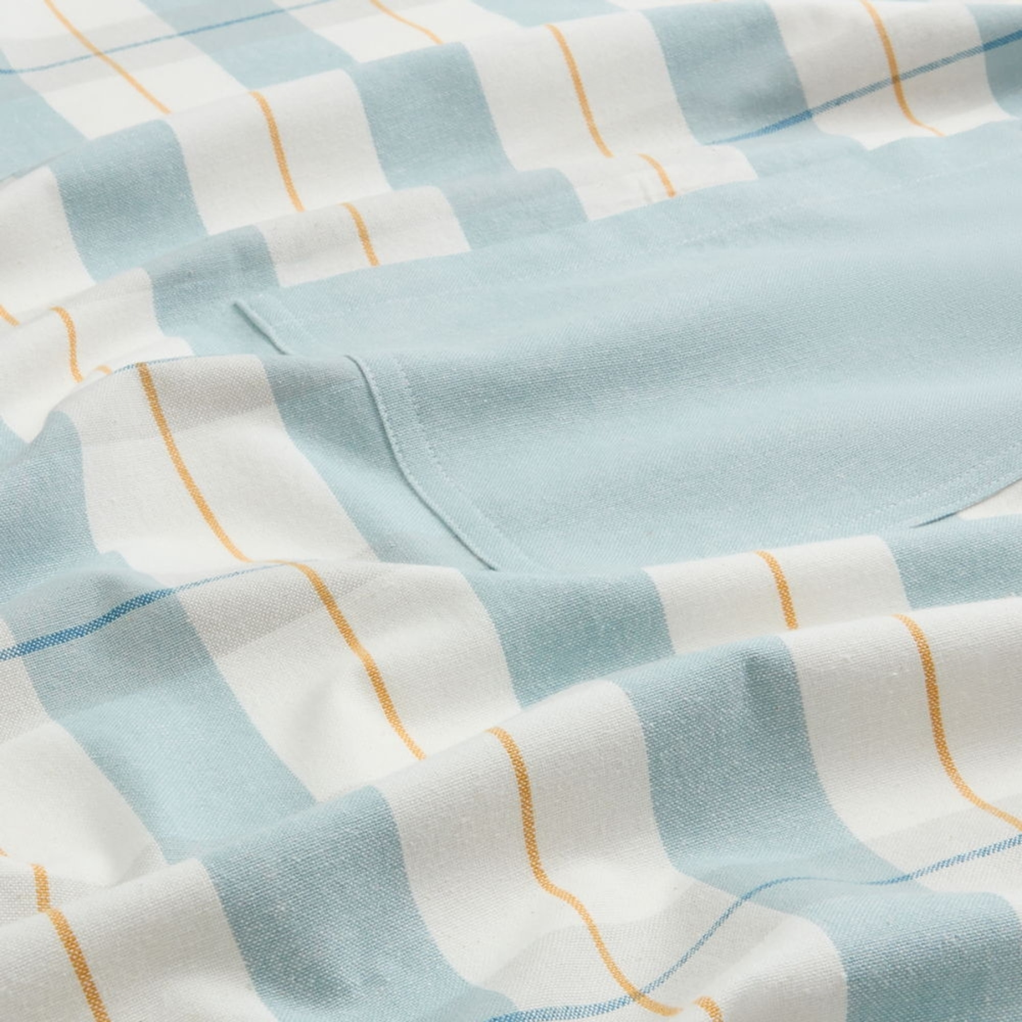 Delantal algodón cuadros Asununi color azul 100% Algodón