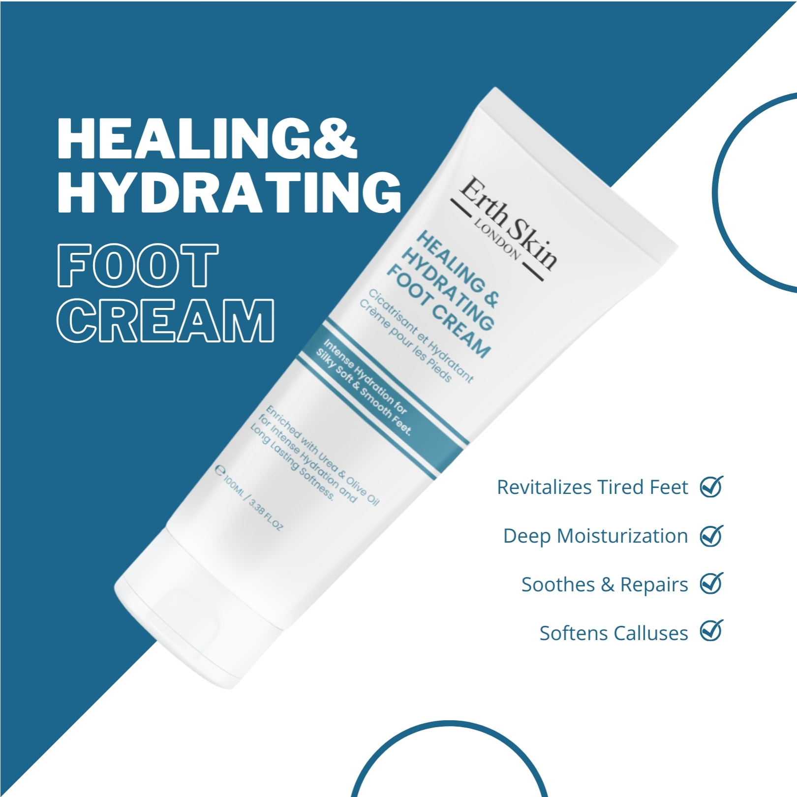 Crema hidratante y cicatrizante para pies 100 ml