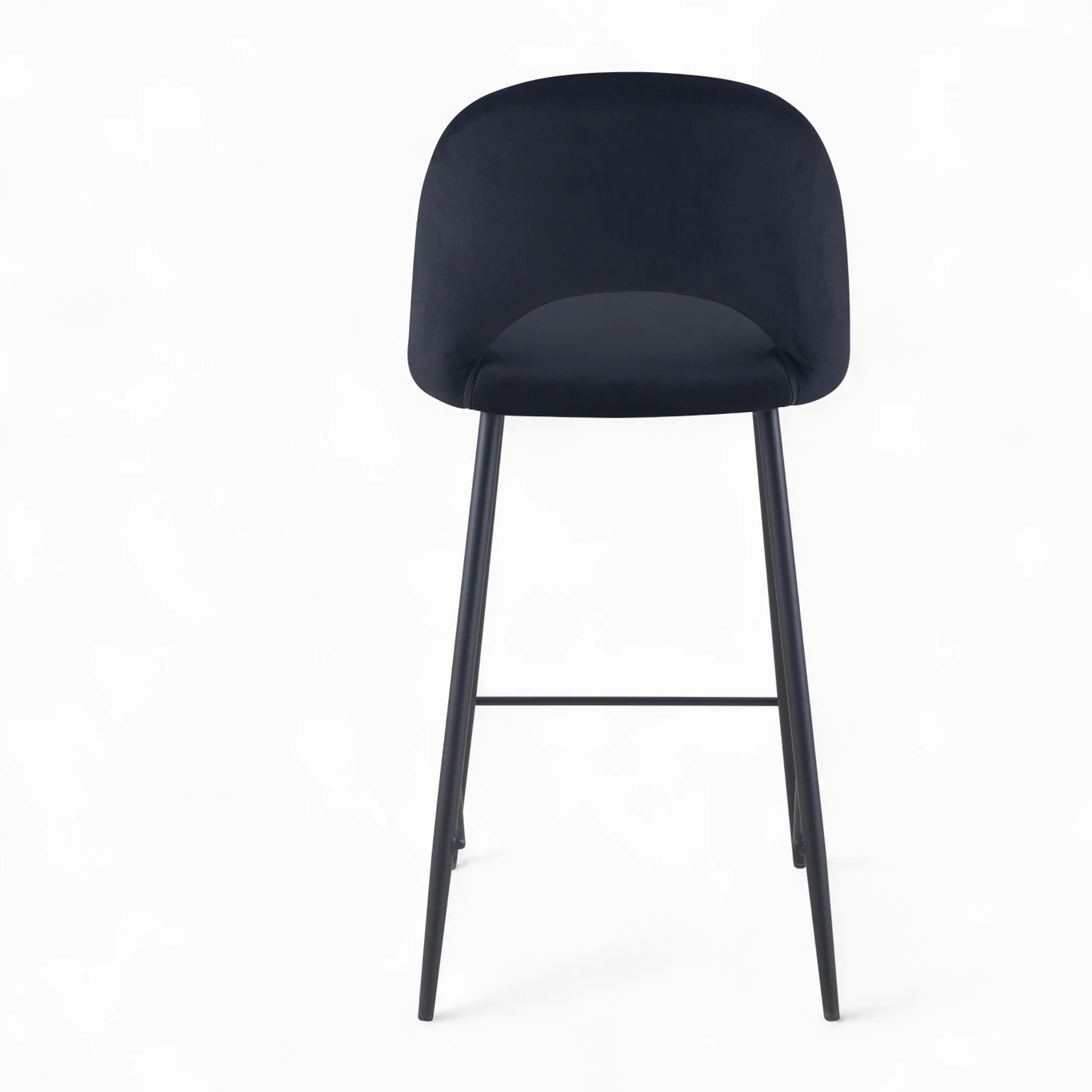 Pack 2 chaises et 2 chaises de bar 65 cm en velours noir - Pénélope