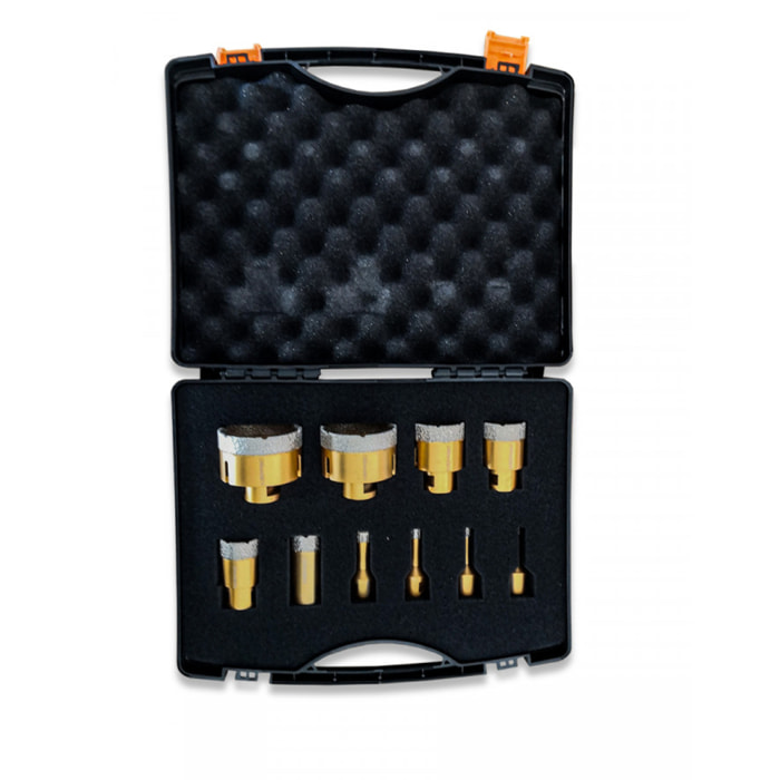 Coffret 10 trépans diamantés EDMA pour meuleuse - 252055