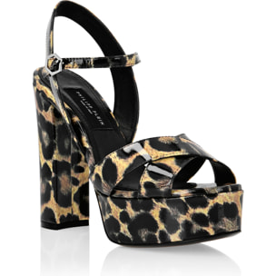 PHILIPP PLEIN Sandals High Heels LEOPARD