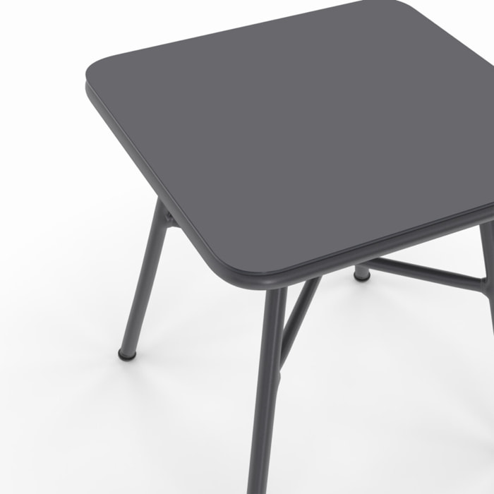 Salon de jardin Florida 2 places gris anthracite et effet rotin