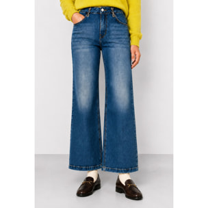 Kocca - Pantaloni in denim da donna a vita alta con 5 tasche Donna