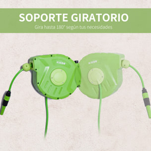 Carrete para Manguera Soporte Mural Portamanguera 10m Roll-up Automá¡tico Jardín