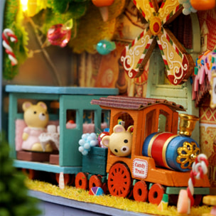 Aventura de caramelo. Maqueta 3D plegable, realista con gran detalle y luces led.