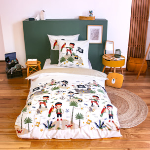 Parure de lit enfant imprimé 100% coton - pirate
