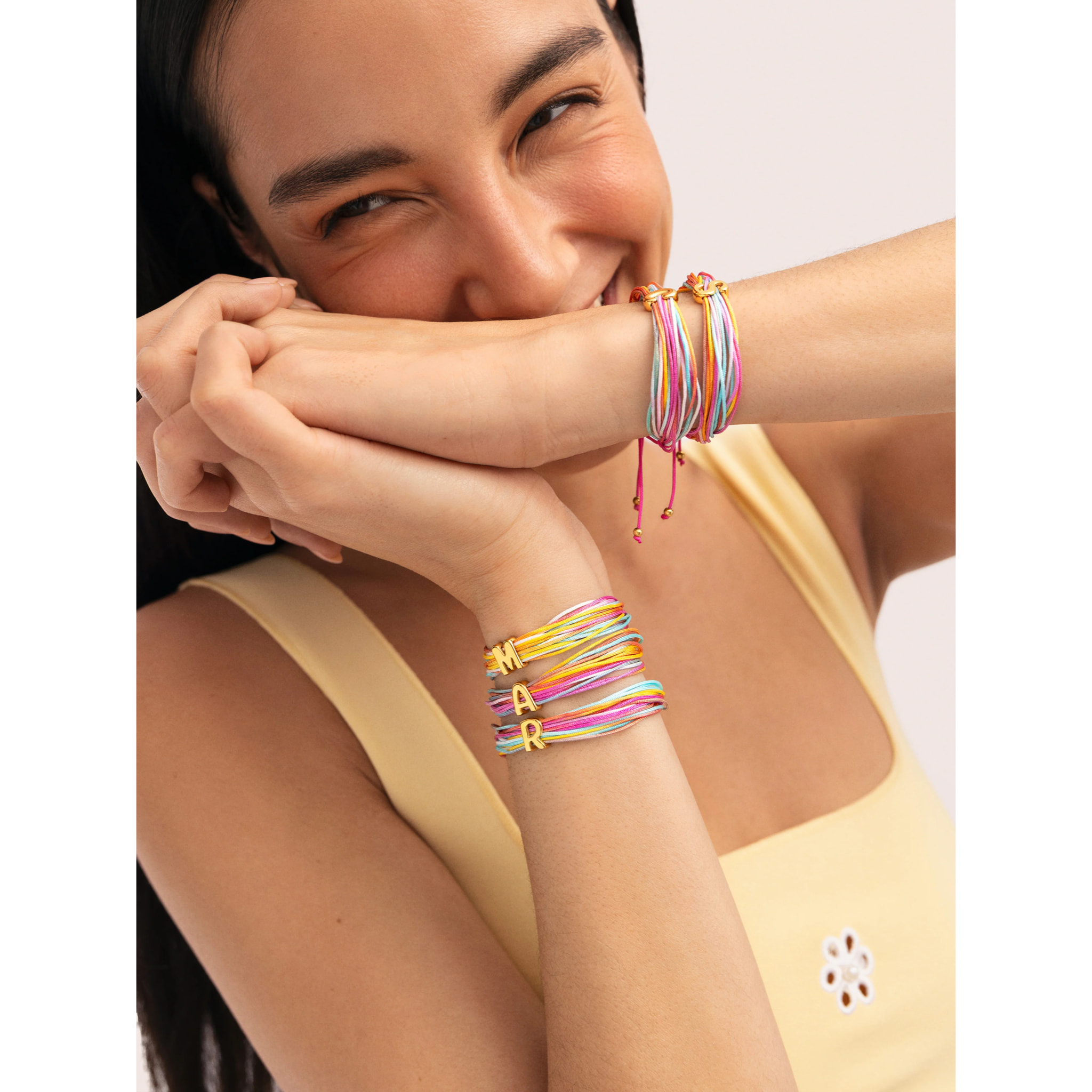 Pulsera Personalizada Color Rainbow Acero Baño Oro