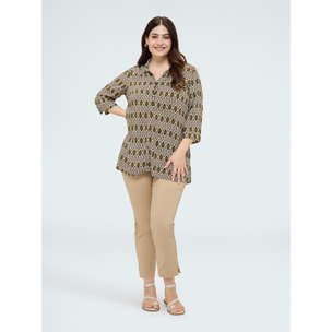 Fiorella Rubino - Camicia in viscosa con stampa - Verde militare