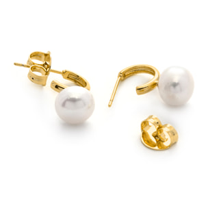 Pendientes Hew acabado oro amarillo 18k