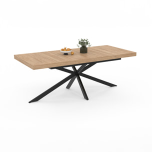 Table à manger extensible Spider 160-200cm avec rangement - Bois - Noir