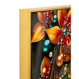 STAMPA DECORATA SU TELA LACCATA C/CORNICE BUTTERLY -A- CM 70X4X100