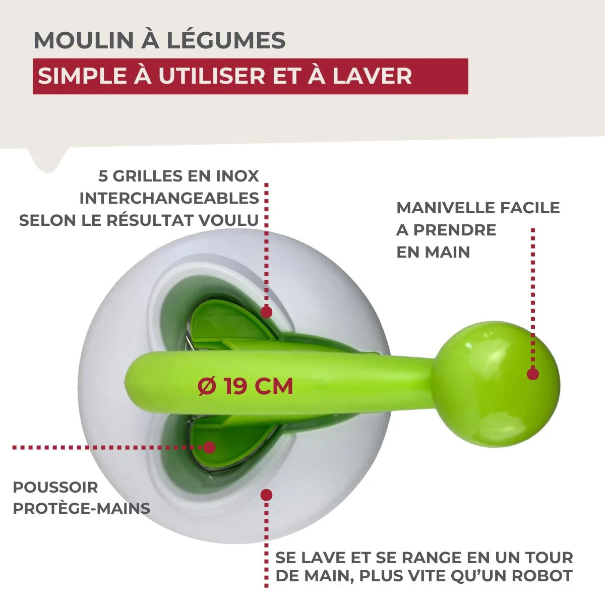 Râpe à légumes 5 grilles inox 19 cm Fackelmann