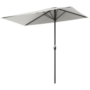 Demi-parasol Ø 230 cm Parasol de balcon terrasse avec manivelle Protection solaire UV Polyester pour contre au mur, porche, balcon crème
