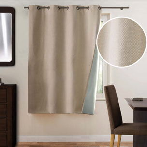 Rideau 100% occultant à œillets en tissu uni - Naturel