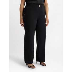 Fiorella Rubino - Pantaloni dritti in popeline leggero - Nero