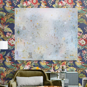 Carta da Parati Cinese in Blu con Uccellini