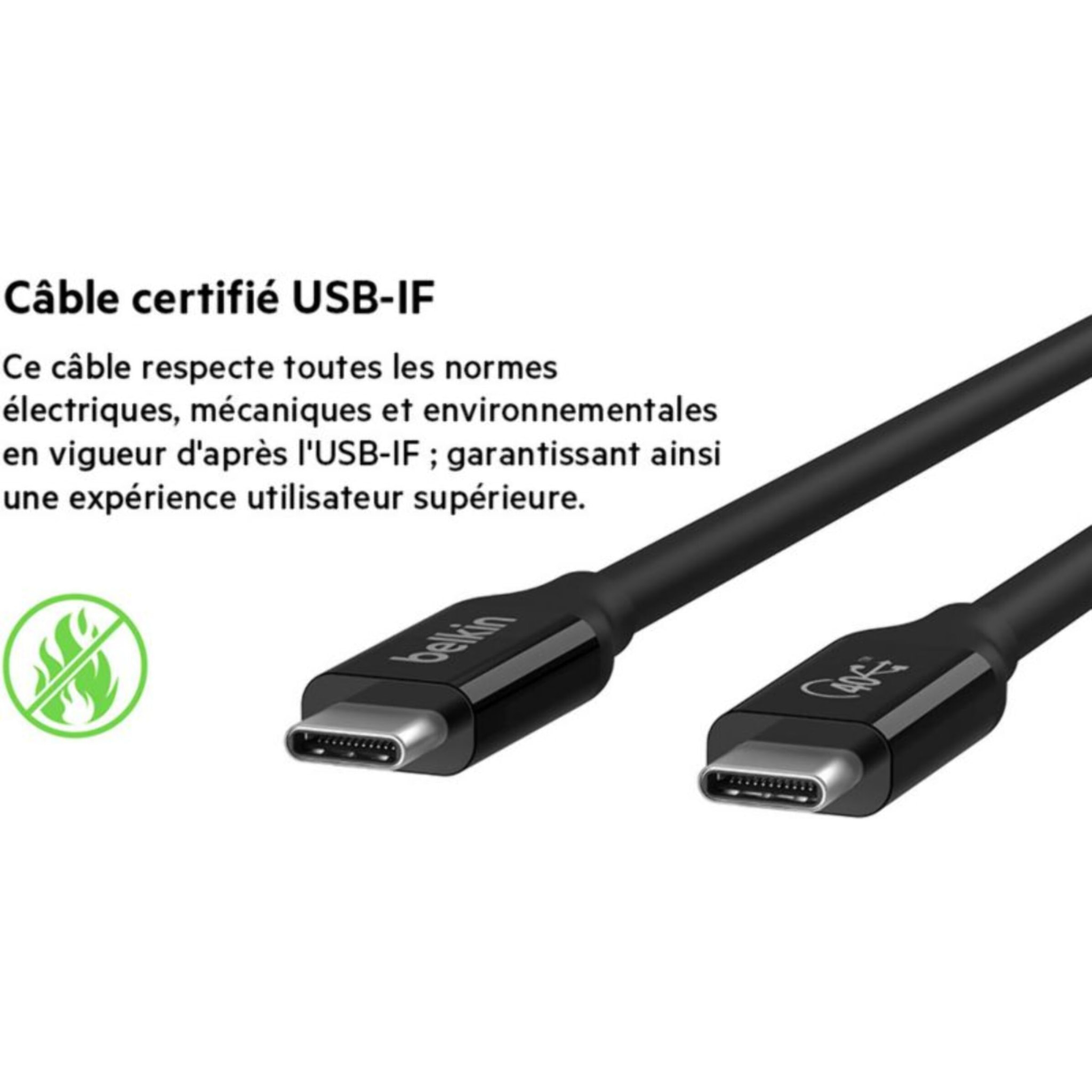 Adaptateur USB C BELKIN USB 4 C 0.80M